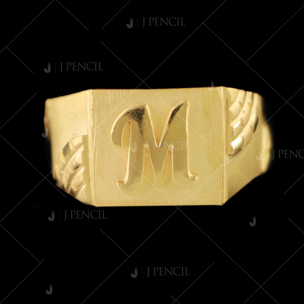 Personalized Letter M Ring In Gold |