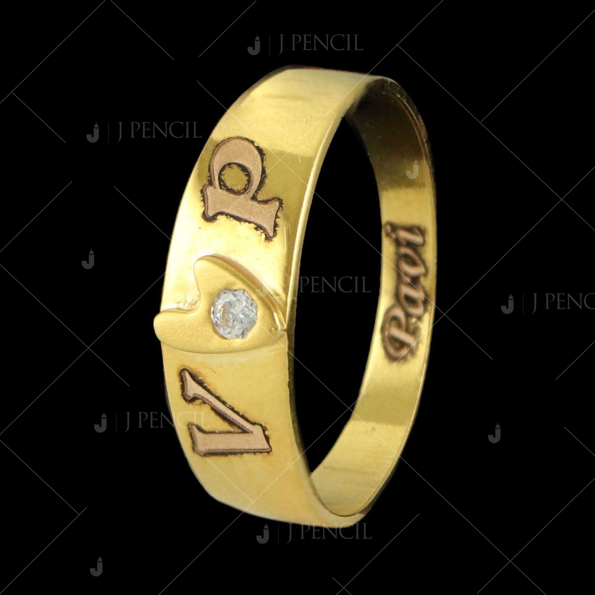 Buy Stackable Name Ring Personalized Gold Color Custom Heart Symbol Year  Initial Letter Rings Gifts For Women Girlfriend Girl at Amazon.in