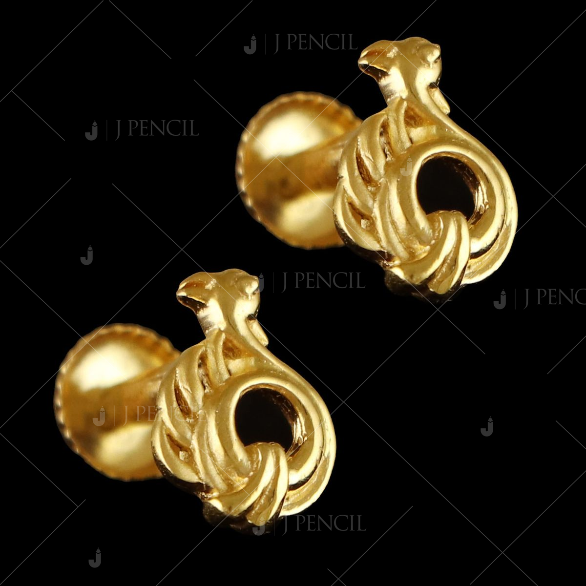 22KT GOLD FANCY CASTING STUD JIMIKI-MICRO STONE