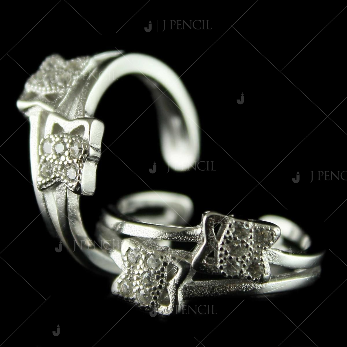 92.5 Silver Fancy Finger Ring For Girls - Silver Palace